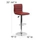 preview thumbnail 85 of 111, Modern Vinyl Stitch Back Adjustable Height Barstool - 16"W x 19"D x 35" - 44"H