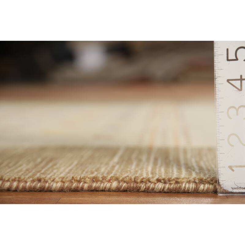 Hand Knotted Oriental 100% Wool Carpet Tribal Tribal Beige & Ivories Gabbeh Area Rug - 7' 6'' X 5' 5''