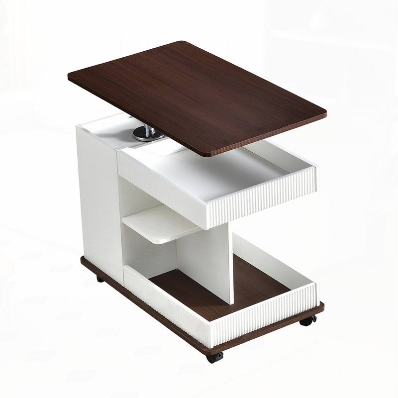 Multifunctional Sofa Side Table with Lift-Top