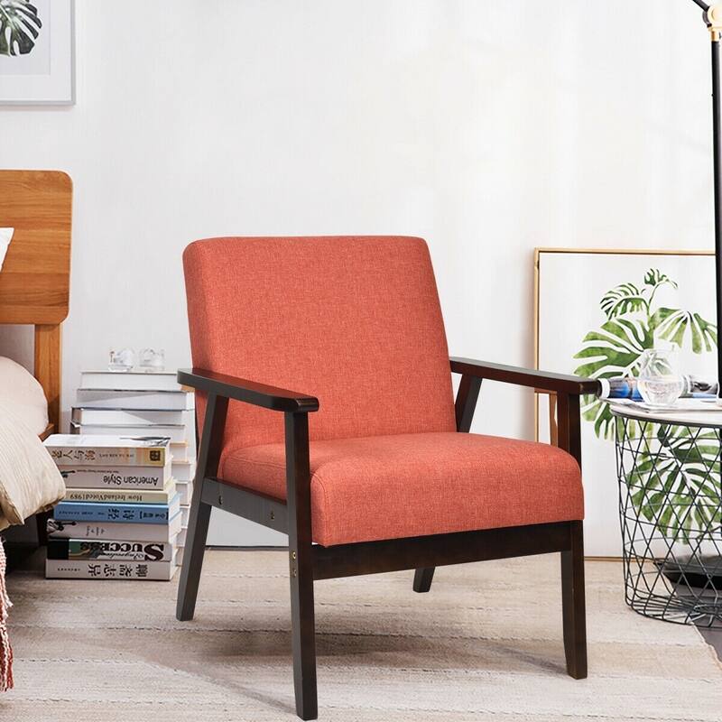 Mid-Century Retro Fabric Accent Armchair for Living Room Comfort and Style