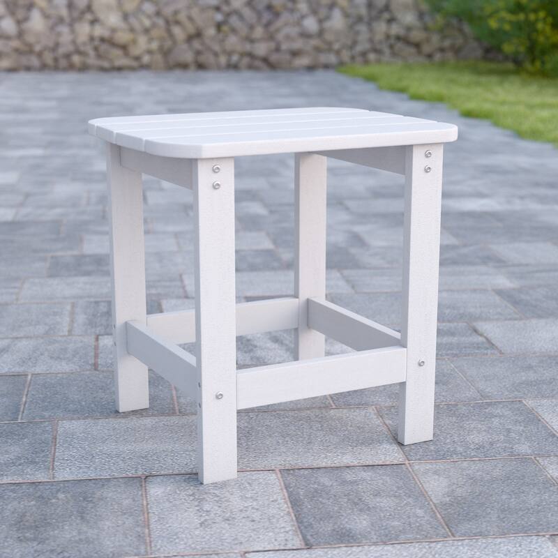 All-Weather Poly Resin Adirondack Side Table - Patio Table - White