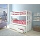 preview thumbnail 2 of 0, White Twin Over Twin Bunk Bed with Trundle and 3 Drawers