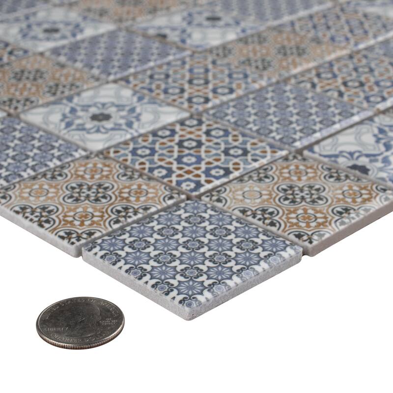 Merola Tile Classico 2" Square Mix 11-3/4" x 11-3/4" Porcelain Mosaic Floor and Wall Tile
