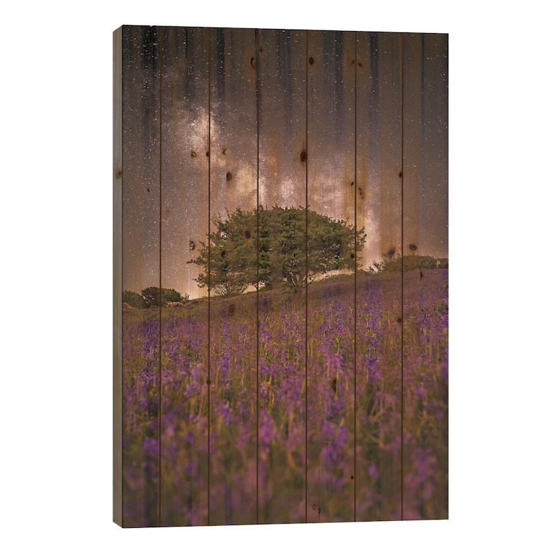 Purple Dreams Portrait Panoramic Print On Wood by Chad Powell - Multi-Color - 26x18x1.5