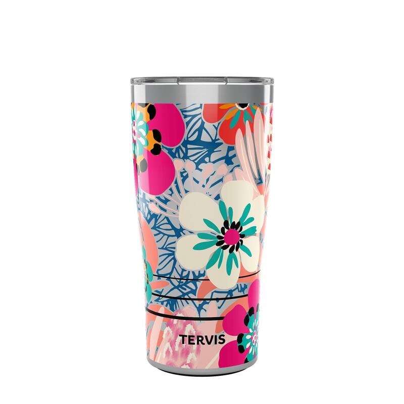 Tervis Traveler Bright Wild Blooms Triple Walled Insulated Travel Tumbler, Stainless Steel - 20oz