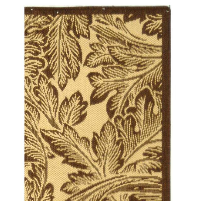 SAFAVIEH Courtyard Bettyjane Tropical Leaves Indoor/ Outdoor Area Rug