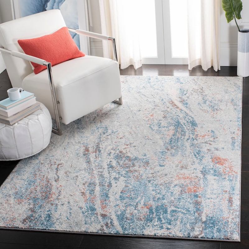 SAFAVIEH Tulum Marcella Modern Abstract Rug - 5'3" x 7'6" - Ivory/Blue