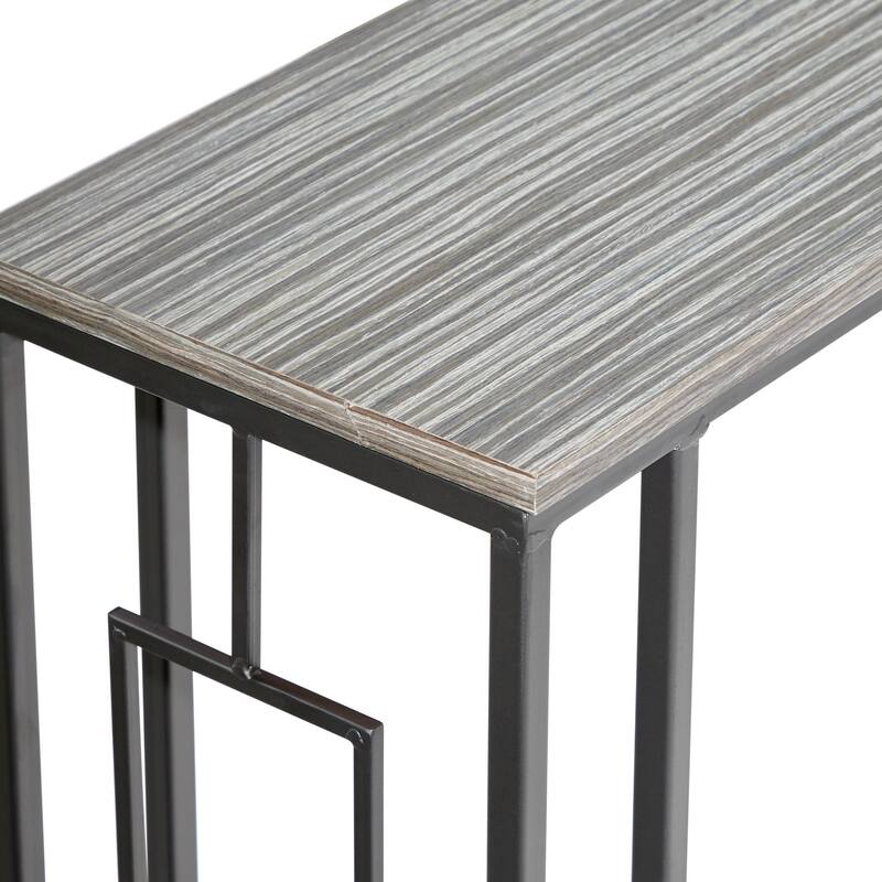 Metal C-Shaped Accent Table with Black Metal Base - Roche River Decor