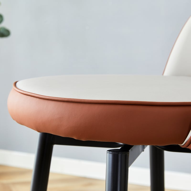 360°Rotatable Bar Chair.Modern Pu Comfortable Upholstered Bar Chair With Smooth And Beautiful Metal Legs.Set Of 2