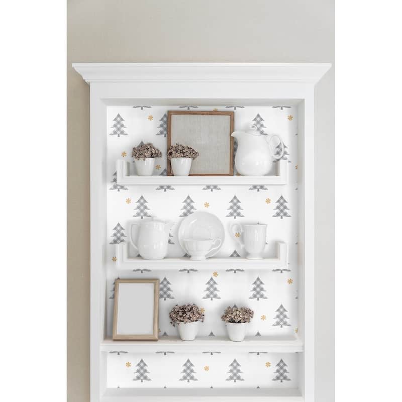 NextWall Plaid Pines Peel and Stick Wallpaper