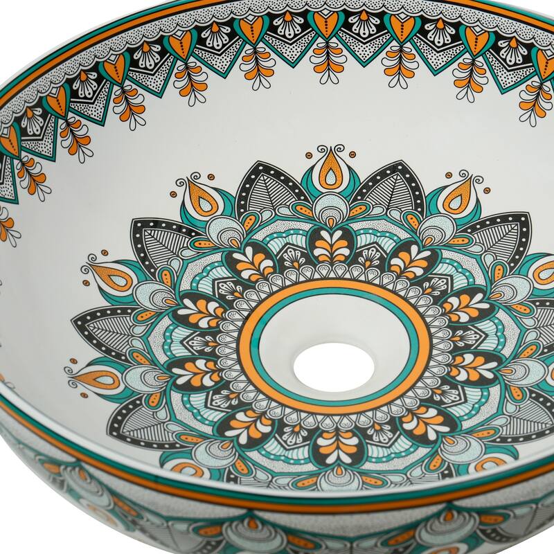 16" Round Artistic Ceramic Vessel Sink