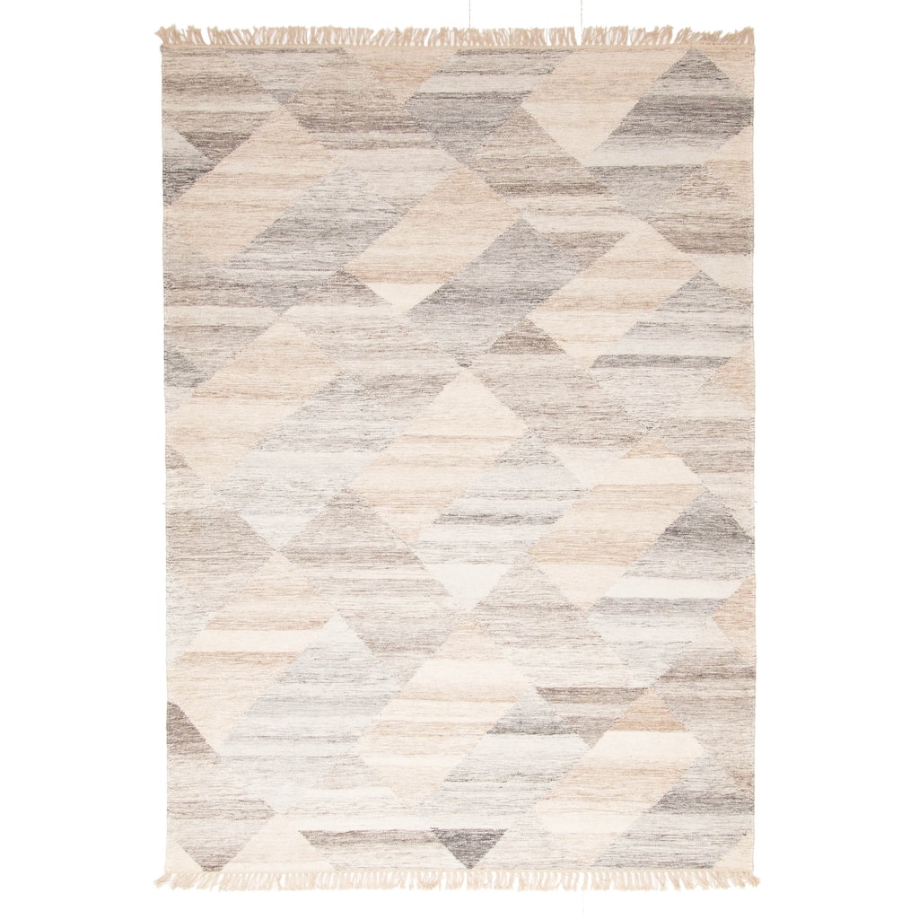 ECARPETGALLERY Flat-Weave Ankara FW Grey Wool Kilim - 5'1 x 7'6