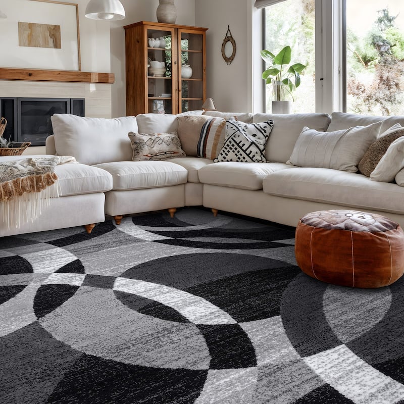 World Rug Gallery Geometric Circles Area Rug