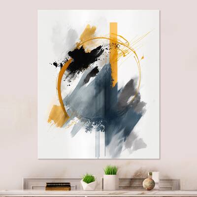 Designart "Abstract Shapes And Strokes" Abstract Metal Wall Art