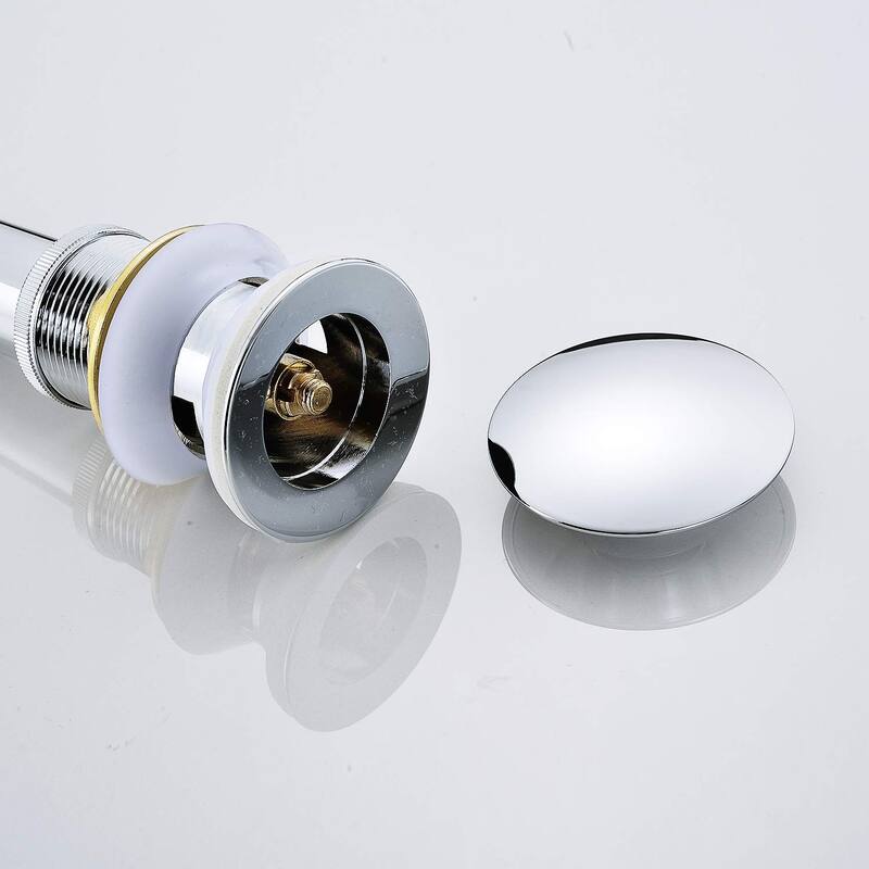 DORNBERG B007A Pop Up Bathroom Sink Drain with Overflow - Chrome/Clear