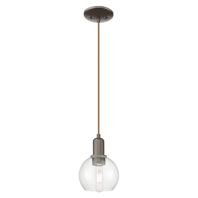 Innovations Lighting Endless Possibilities Arcadia - Athens - 1 Light 6" Cord Hung Mini Pendant - Clear/Oil Rubbed Bronze