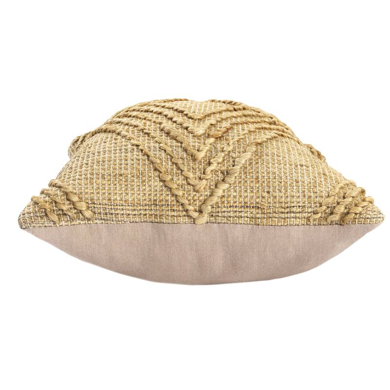 Handmade Geometric Diamond Cotton Throw Pillow Cover - 22" - Brown