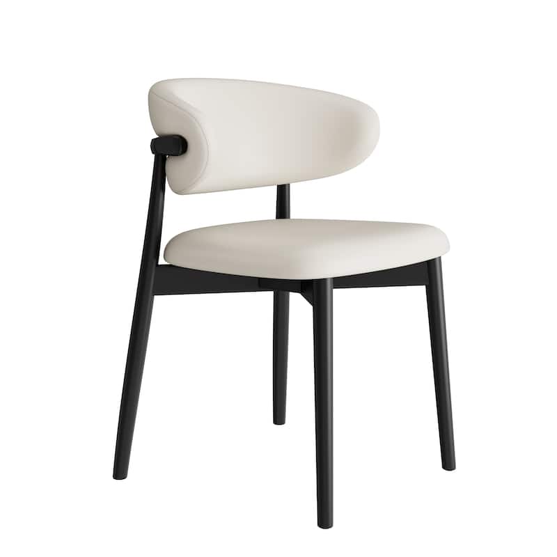 Leather Upholstered Dining Chairs Set Of 2, Armless Side Chair With Backrest