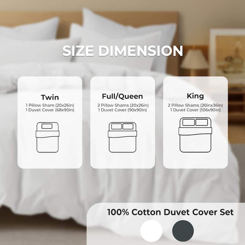 All Season 100% Cotton Soft & Breathable Duvet Cover Set