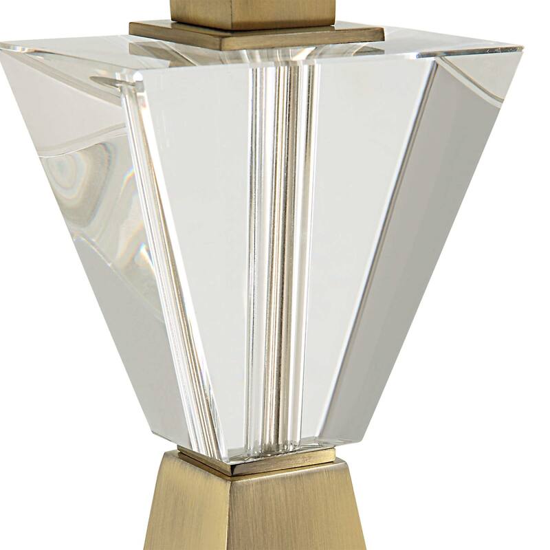 Tapered Base Table Lamp with Rectangular Shade - 31.75" - Brass Finish
