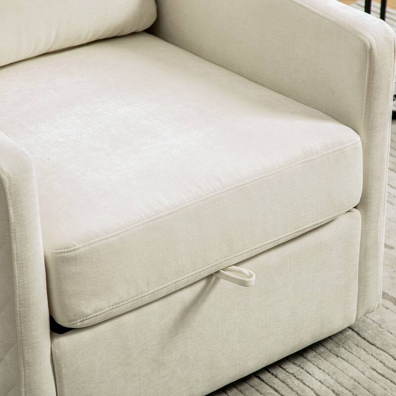 Swivel Accent Chair, Comfy Reading Chairs, Accent Single Armchair Upholstered Sofa Tufted Accent Square Club Chair