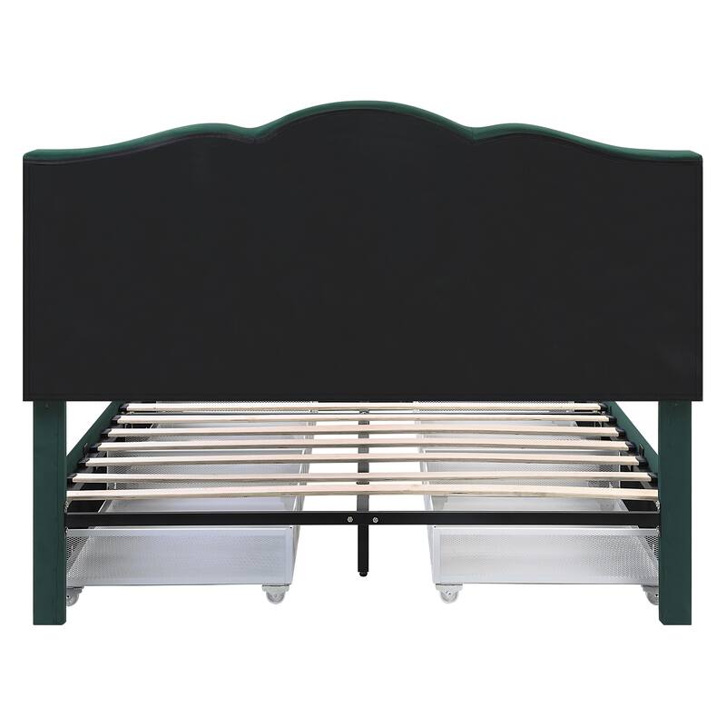 Furniture of America Dustir Art Deco Upholstered 4-drawer Platform Storage Bed