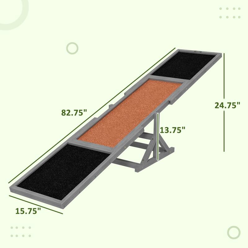 PawHut Wooden Dog Agility Seesaw for Training and Exercise, Platform Equipment Run Game Toy, Weather Resistant Pet Supplies