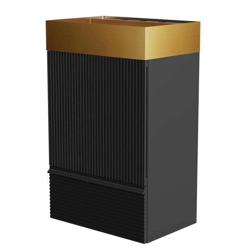 20" Striped Christmas Bathroom Vanity With Stainless Steel Bathroom Sink, Freestanding Bathroom Cabinet