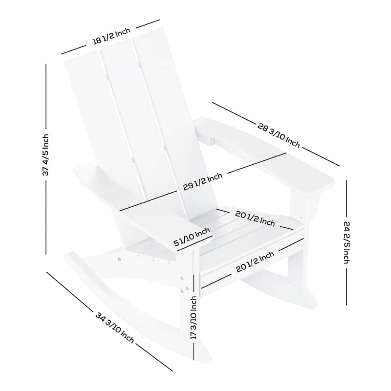 Shoreside Modern Eco-Friendly All Weather Poly Adirondack Rocking Chairs (Set of 2)