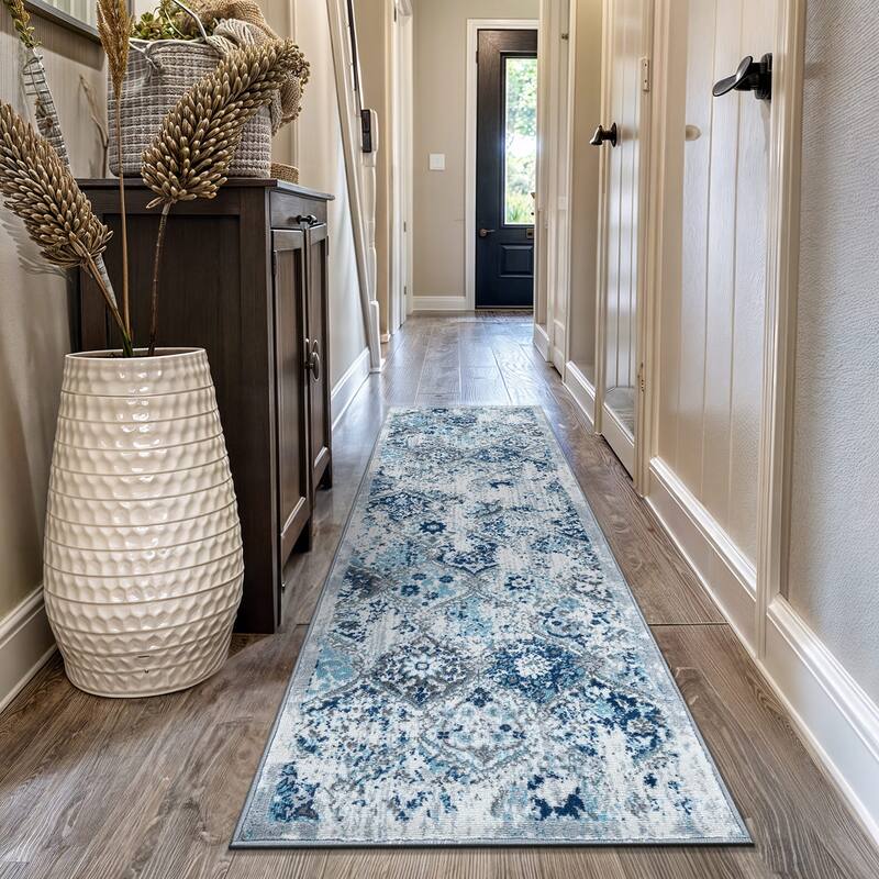 World Rug Gallery Trellis Bordered Moroccan Area Rug