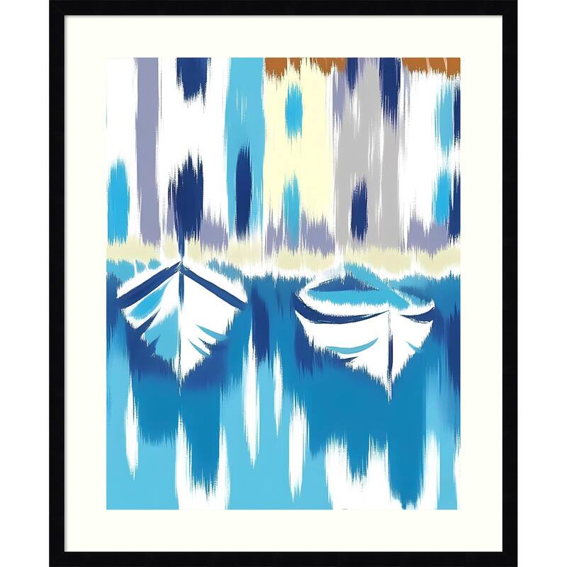 Lengues Contemporary by Elena Avanesova Wood Framed Wall Art Print - Svelte Noir Black