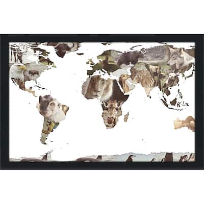 "World Animals Map (Horizontal)" Print on Acrylic