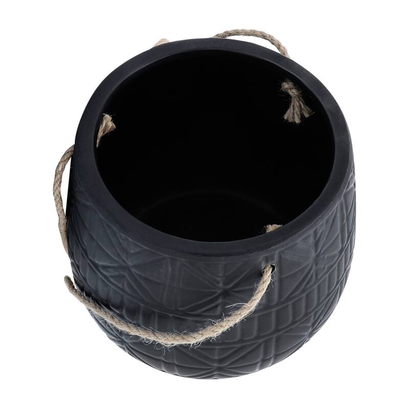 Sagebrook Home Neutral Textured Ceramic Hanging Planter