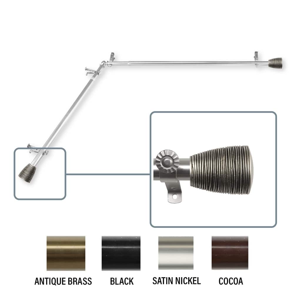 InStyleDesign Zephania Corner Window Curtain Rod 13/16 inch dia.