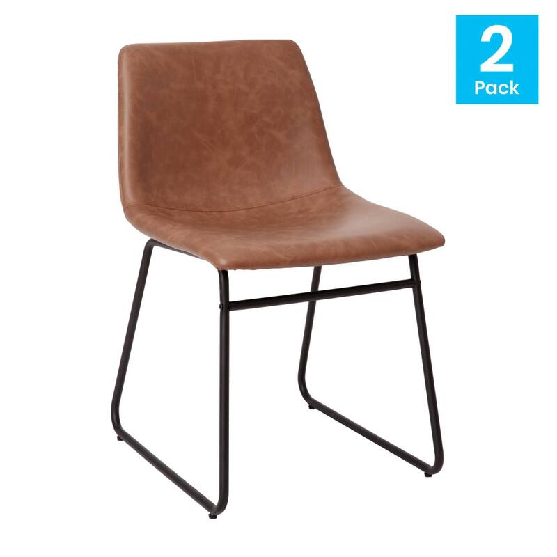 18 Inch Indoor Dining Table Chairs, LeatherSoft Upholstery-Set of 2