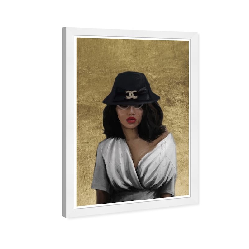 Wynwood Studio Prints Fashion and Glam Fashion Hat Glam Gold Gold and Metallic Gold Glam Wall Art Canvas Print