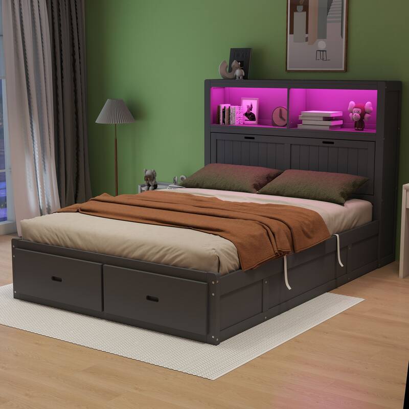 Wooden hydraulic platform bed