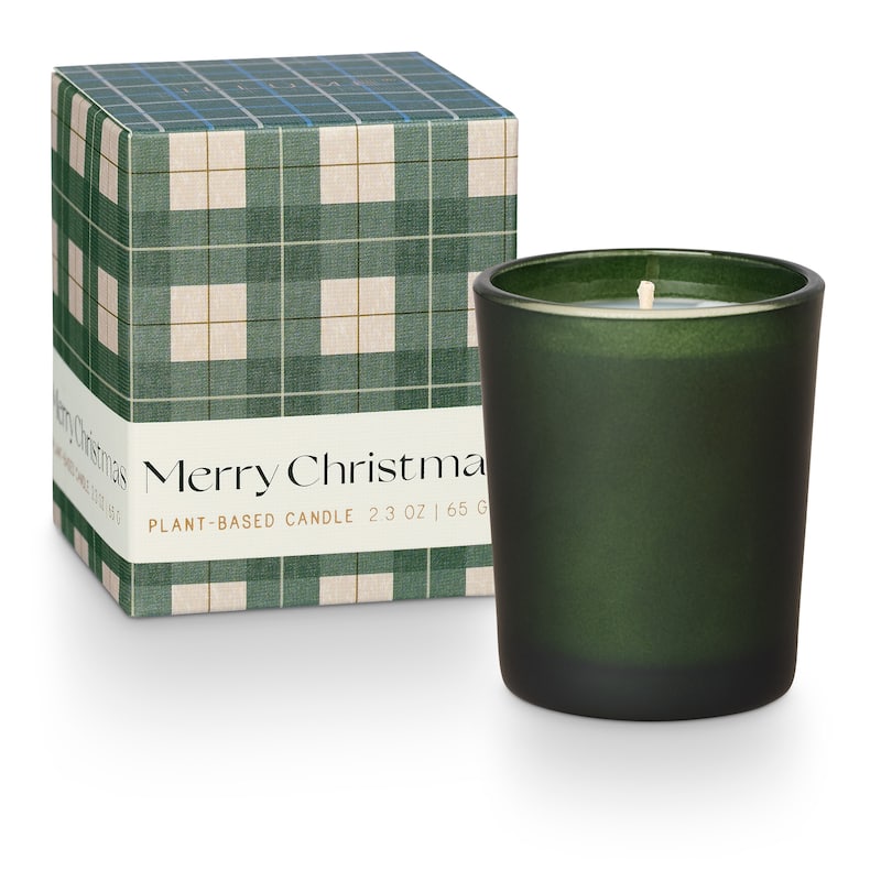 ILLUME Noble Holiday Balsam & Cedar Candle - Merry Christmas Boxed Votive