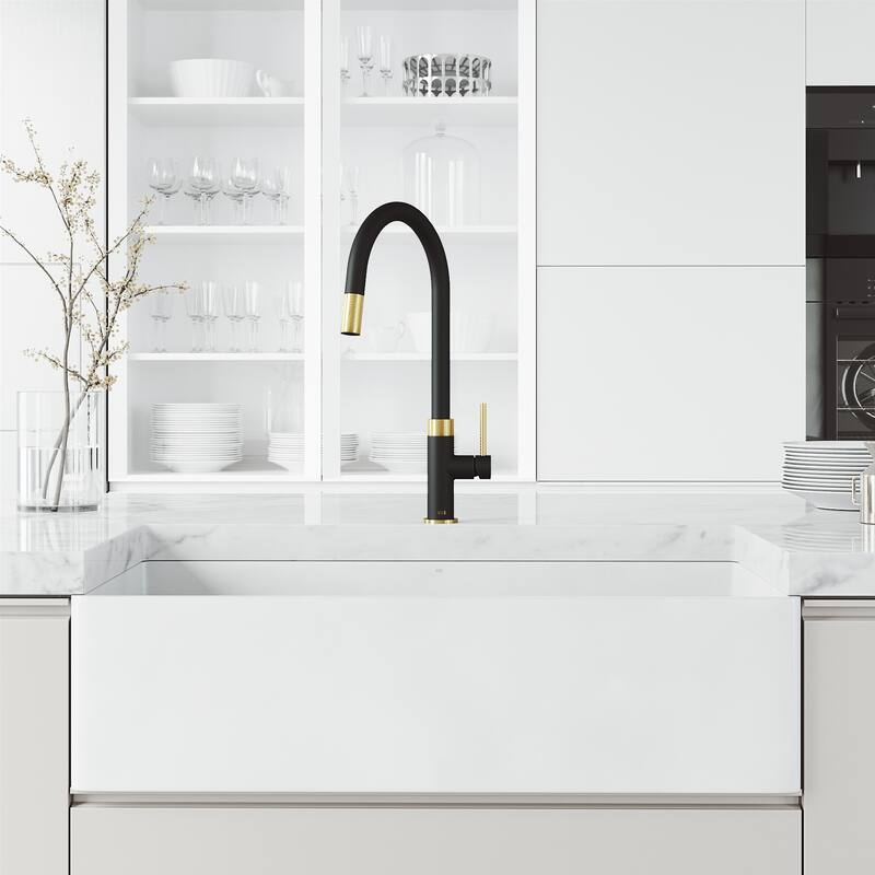 VIGO Bristol 19" H Single Handle Pull-Down Sprayer Kitchen Faucet