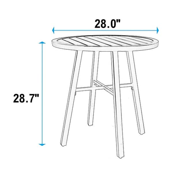 Claribelle 3piece Black Patio Bistro Set with Round Table by Havenside