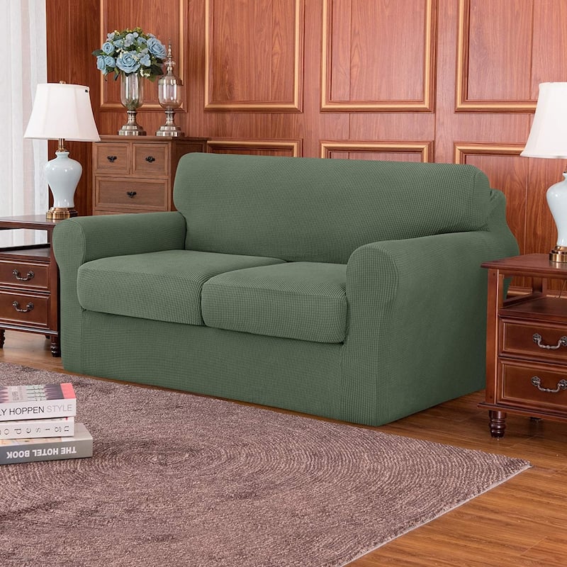 Subrtex Stretch Loveseat Slipcover Cover with 2 Separate Cushion Cover