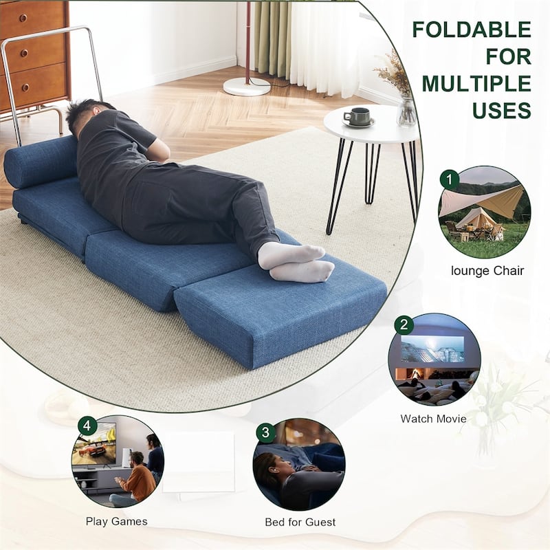 Portable Foldable Single Sofa Bed with Pillow