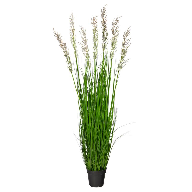 Artificial Plume Grass Plant 4.5Ft Indoor Outdoor Decor - Green