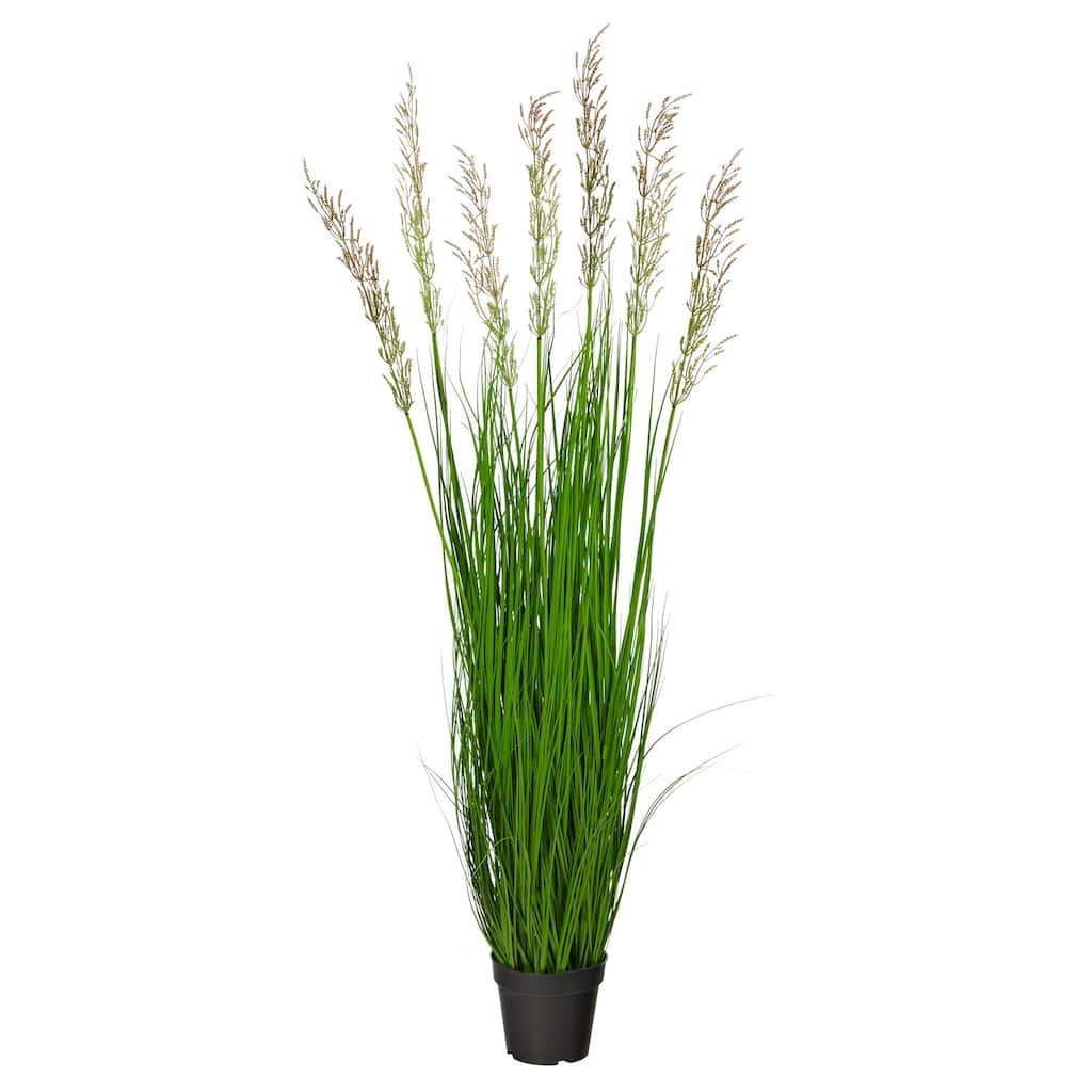Artificial Plume Grass Plant 4.5Ft Indoor Outdoor Decor - Green