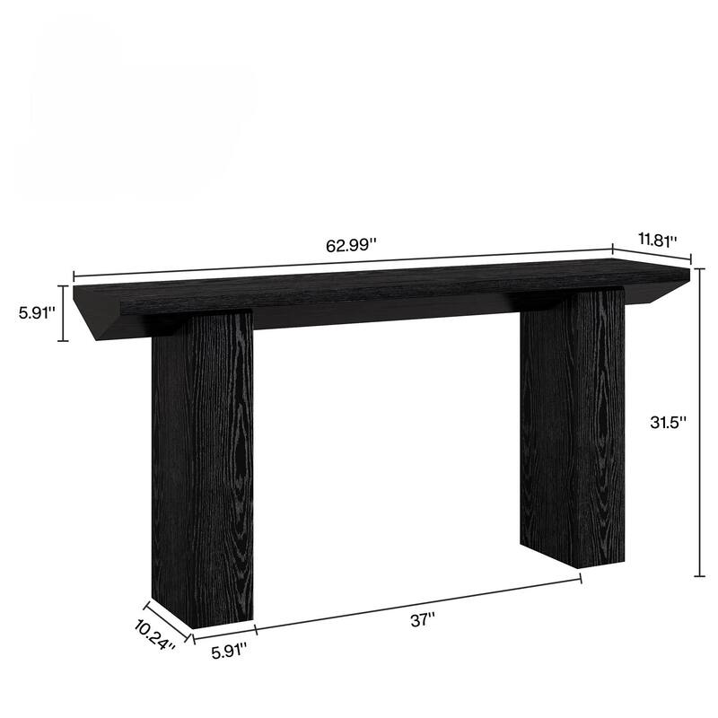63" Farmhouse Extra Long Narrow Behind Couch Console Table