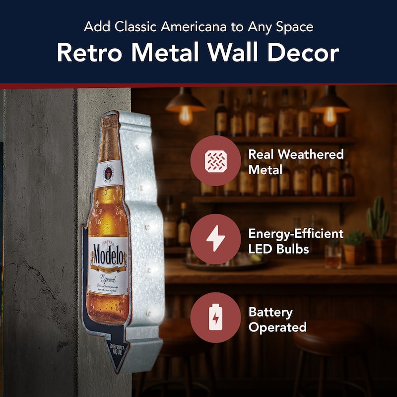 Metal LED Modelo Especial Marquee Wall Sign - 25" x 8.5" x 4"