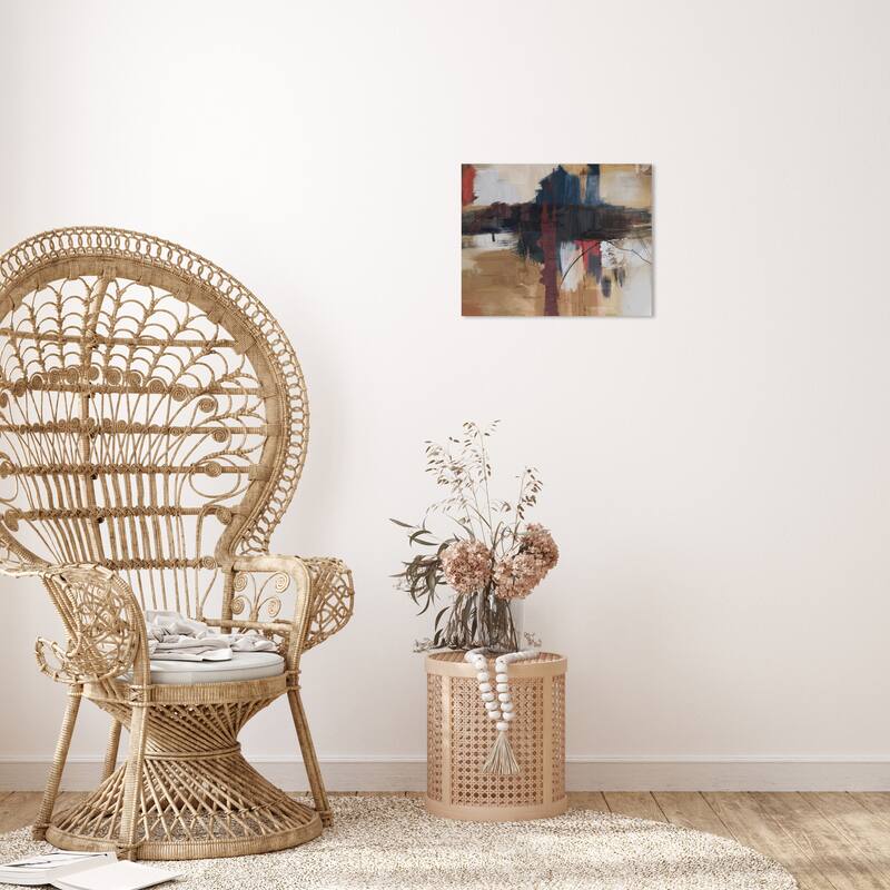 Wynwood Studio Canvas Abstract Riverside Reflection Abstract Brown and Light Brown Modern & Contemporary Wall Art Canvas Print - 20 x 24