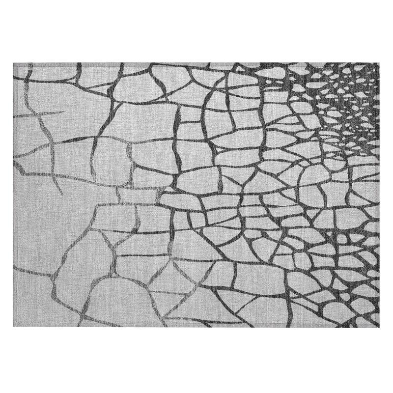 Machine Washable Indoor/ Outdoor Abstract Webby Chantille Rug