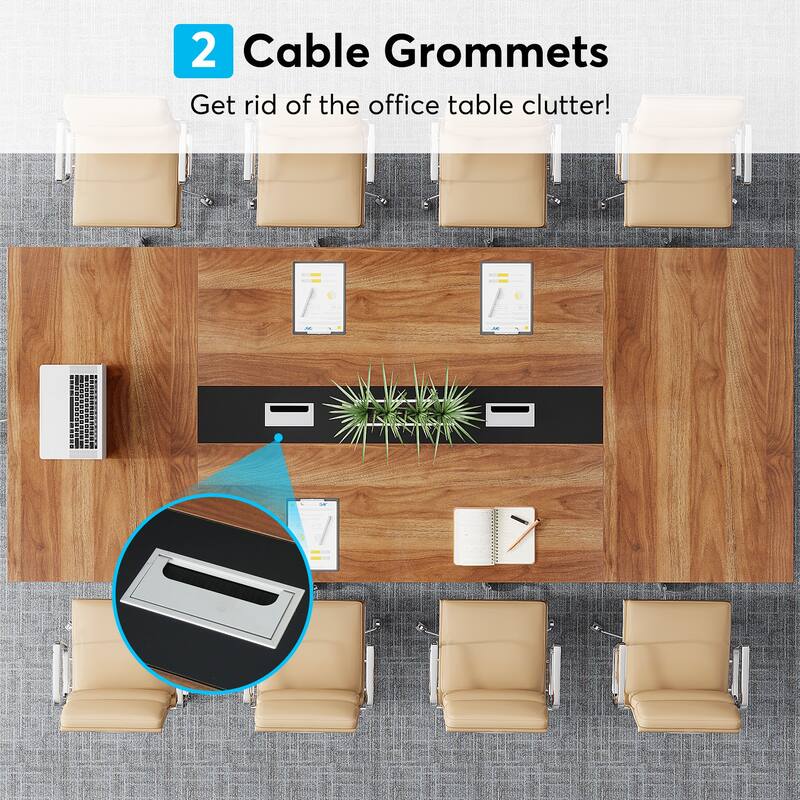 8FT Conference Table, 94.49 L Large Meeting Table for 10 People