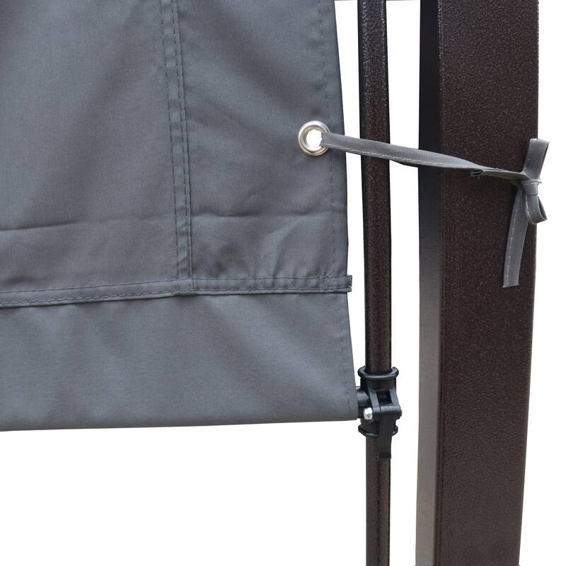 Universal Canopy Cover Replacement for 12x9 Ft Curved Outdoor Pergola, Grey